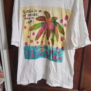 Kids White Palm Tree Graphic Tee - Sunshine Design